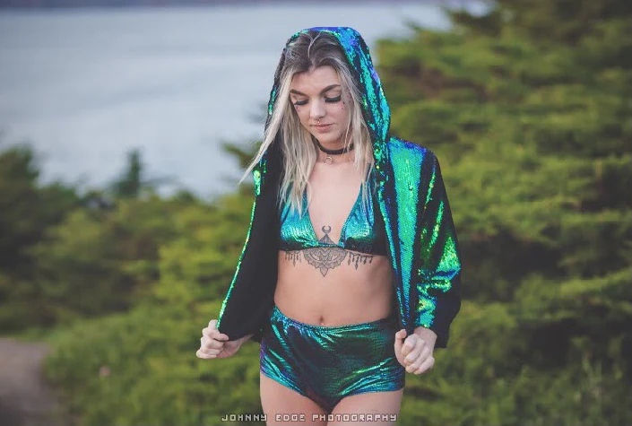 Reversible Sequin Jacket - Peacock - Image 18