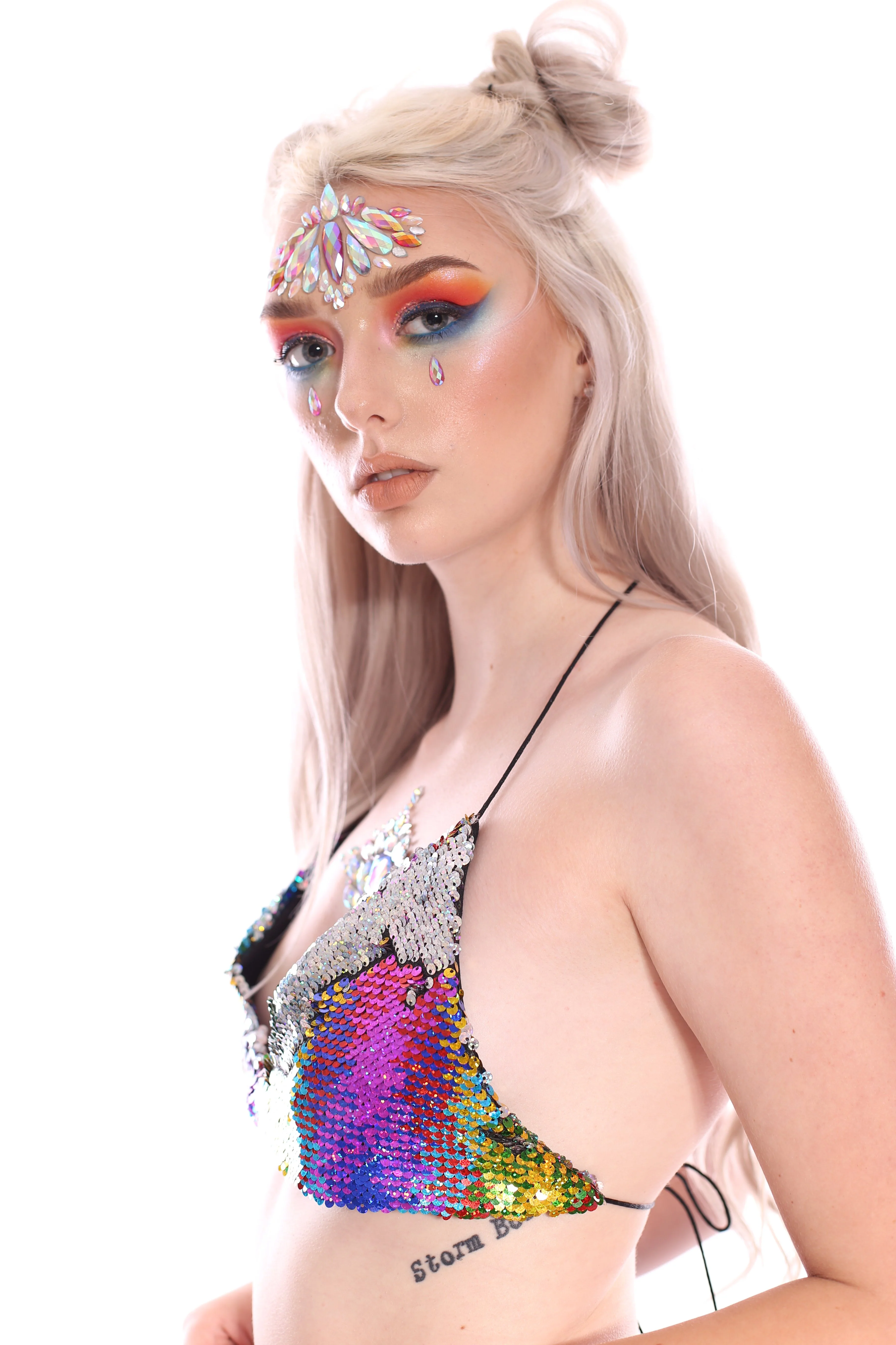 Reversible Sequin Set (Bralette & Skirt) - Dreamy Rainbow - Image 5