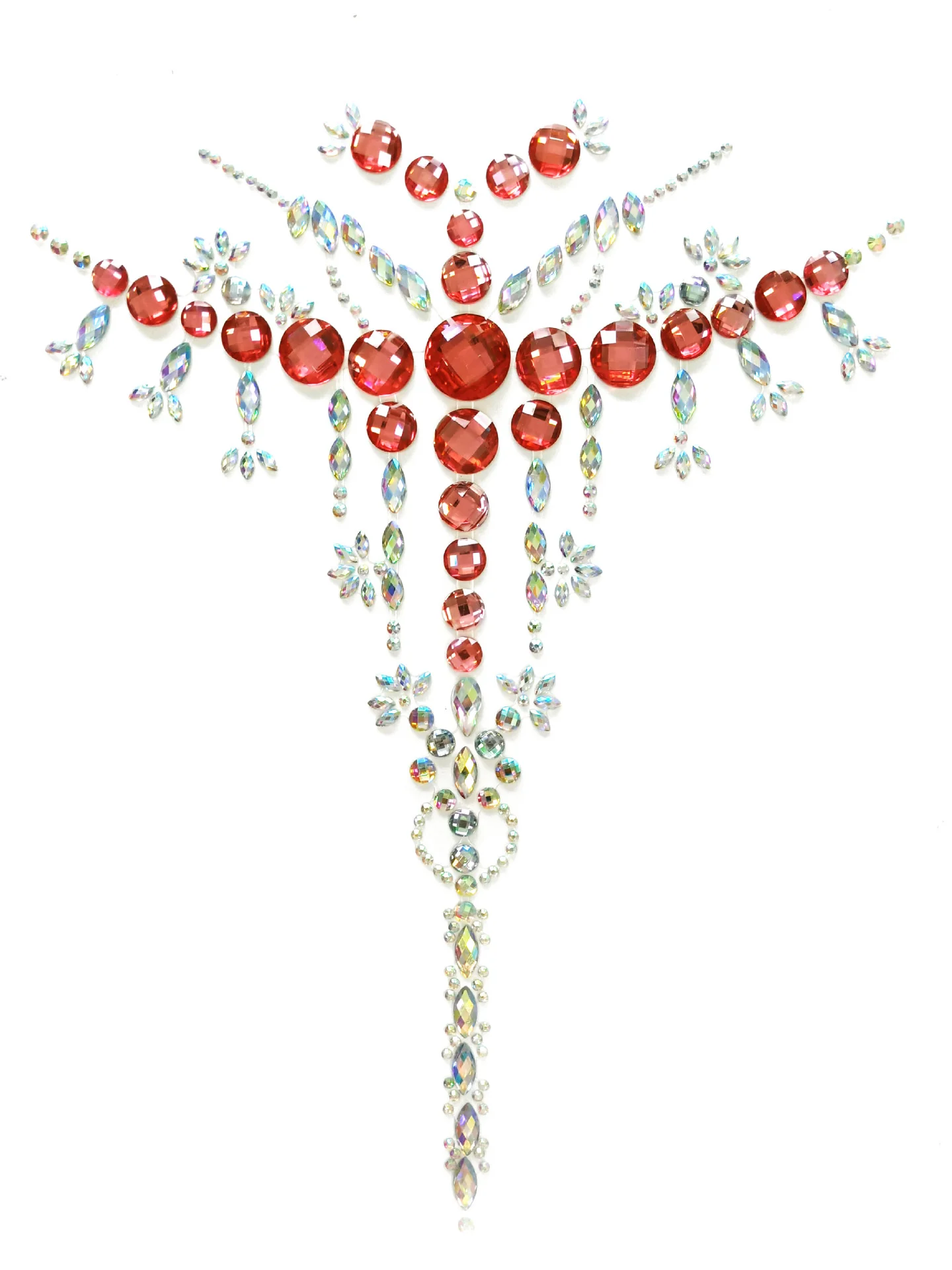 Ruby Rhinestone Crystal Body Jewels, Chest Jewels - Image 2