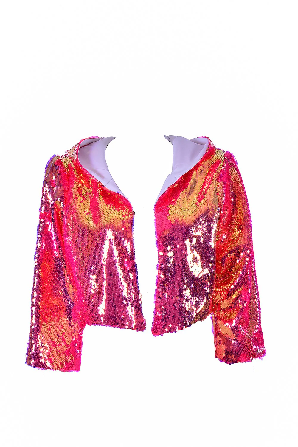Sequin Cropped Jacket - Flamingo - Image 5