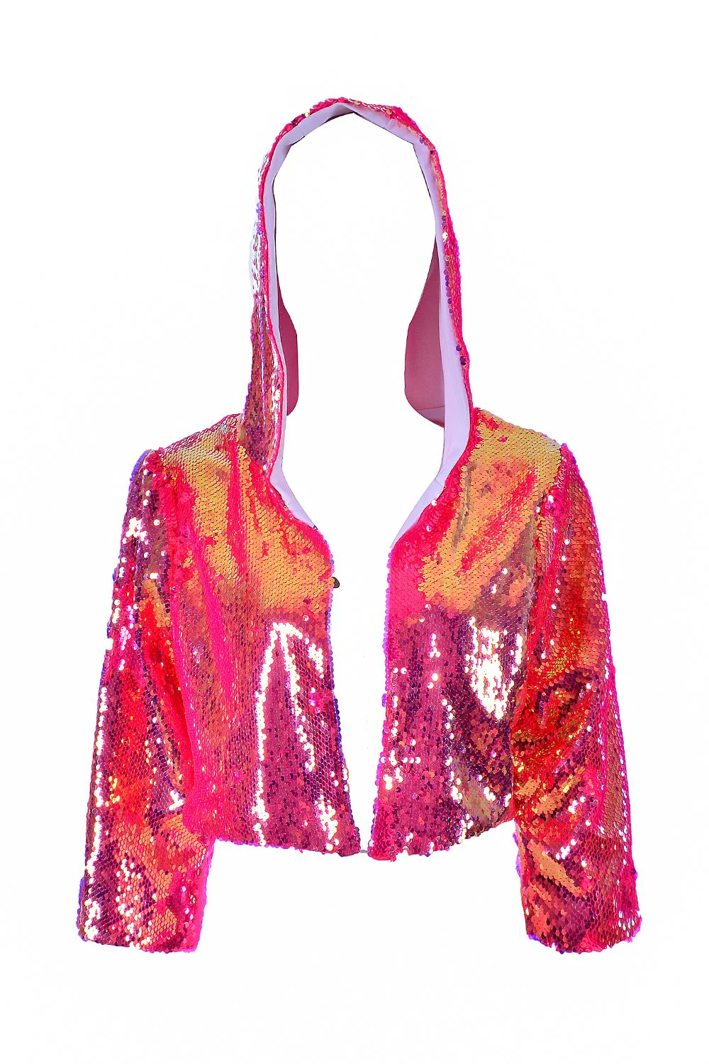 Sequin Cropped Jacket - Flamingo - Image 6