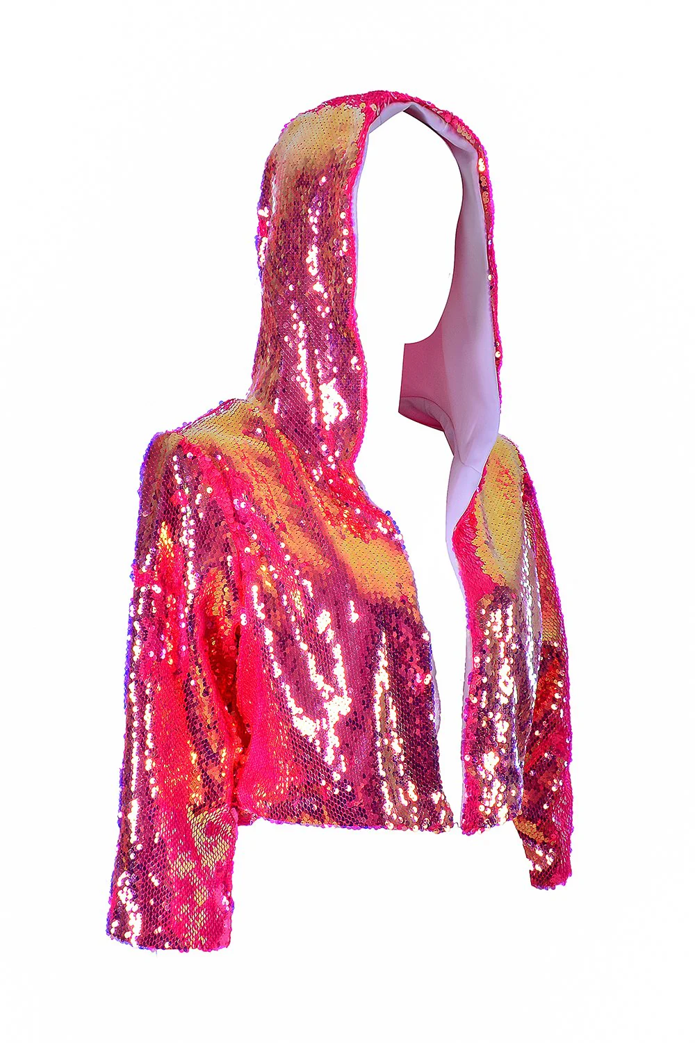 Sequin Cropped Jacket - Flamingo - Image 7