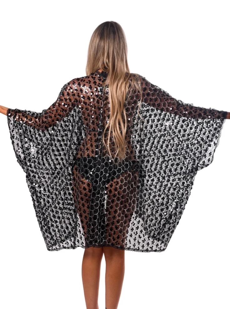 Sequin Kimono- Black Treasure - Image 4