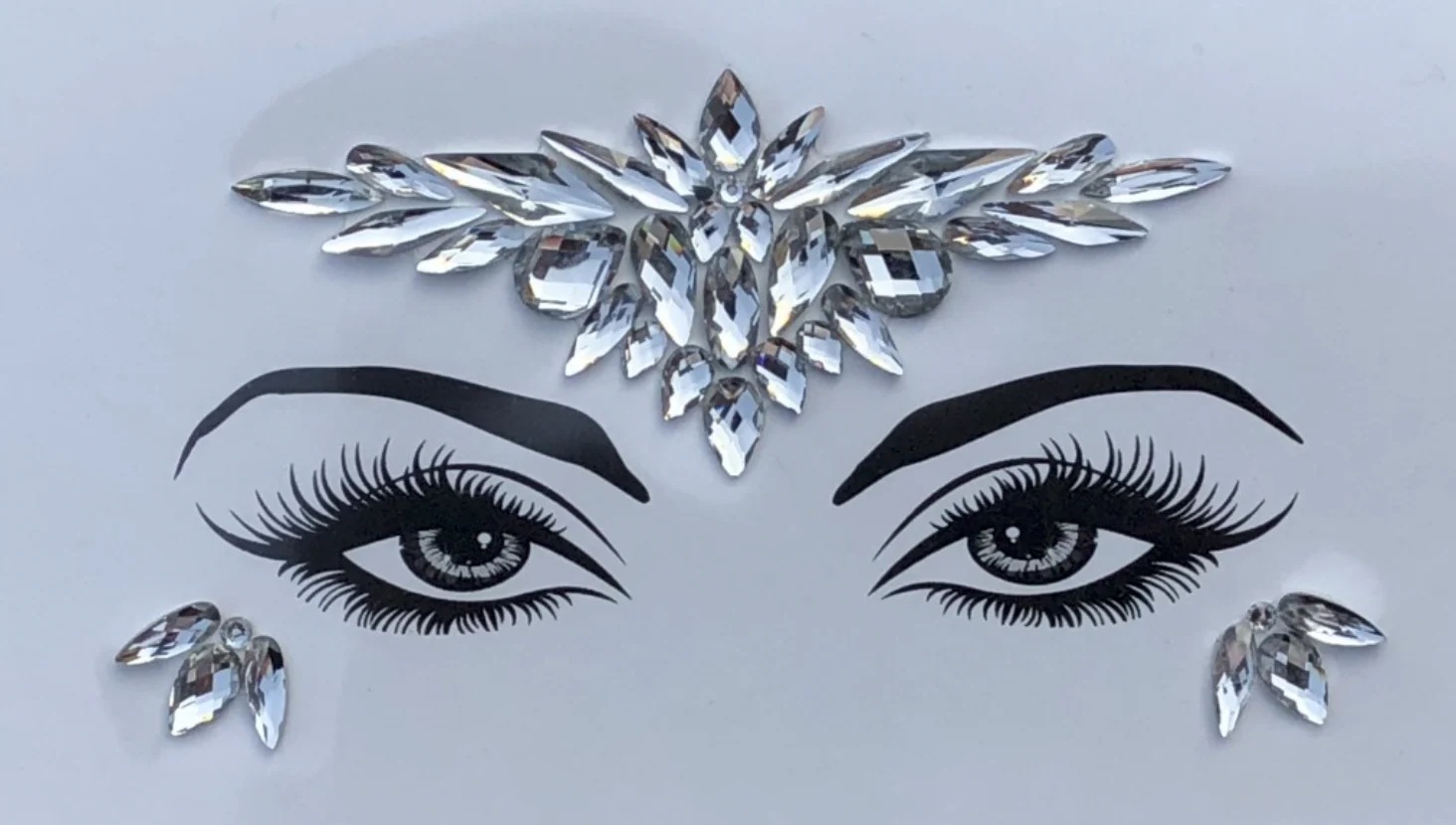 Silver Moon Rhinestone Crystal Face Jewels - Image 2