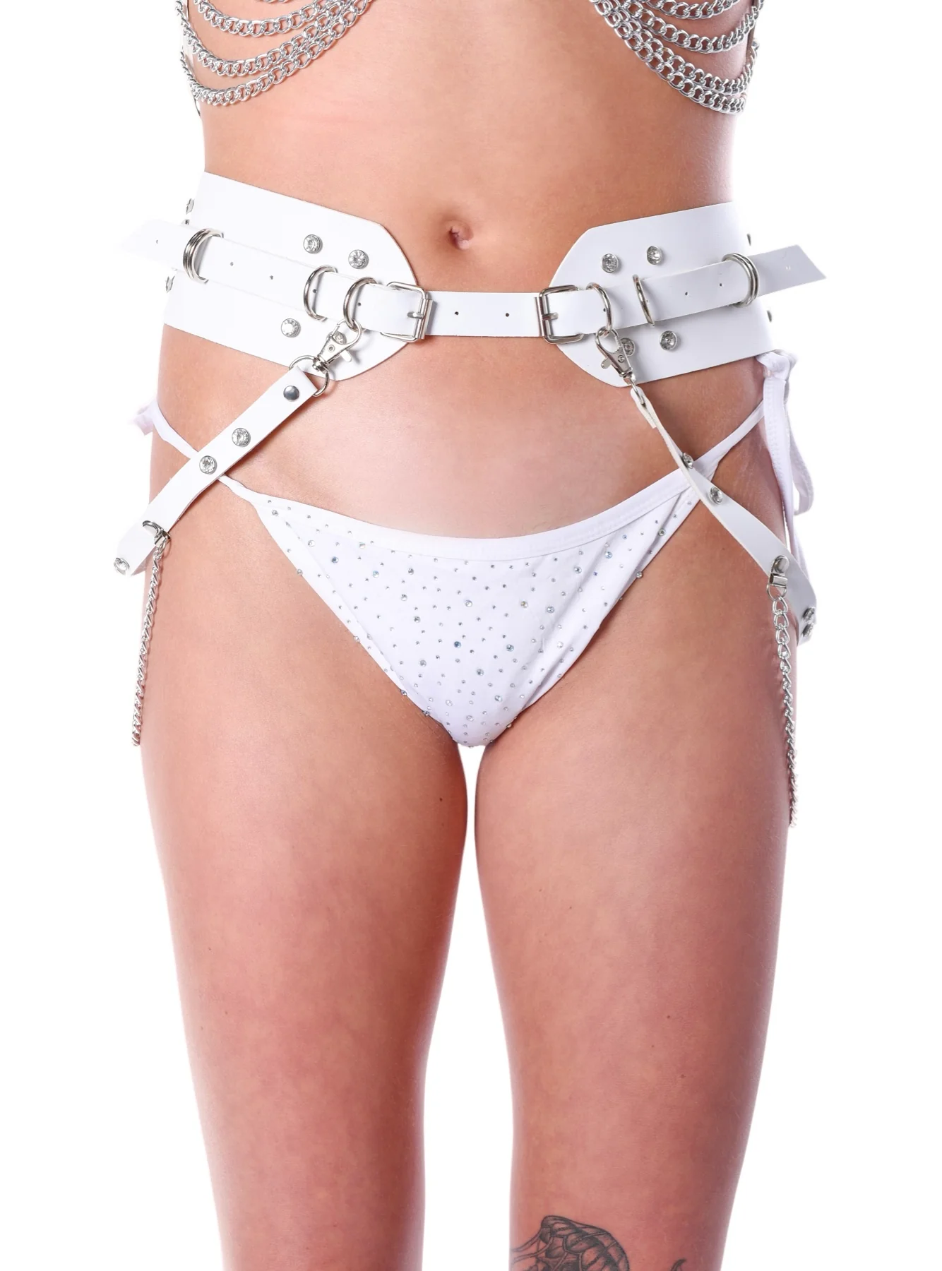 Punk Chain Vegan Leather Harness Belt - Image 2