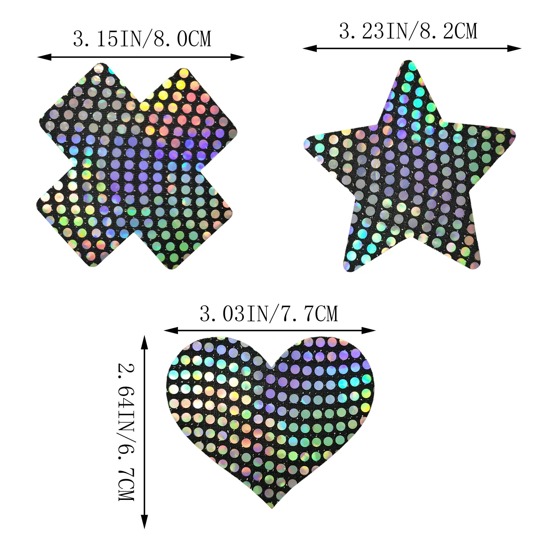 Techno Holographic Cross Pasties - Image 3