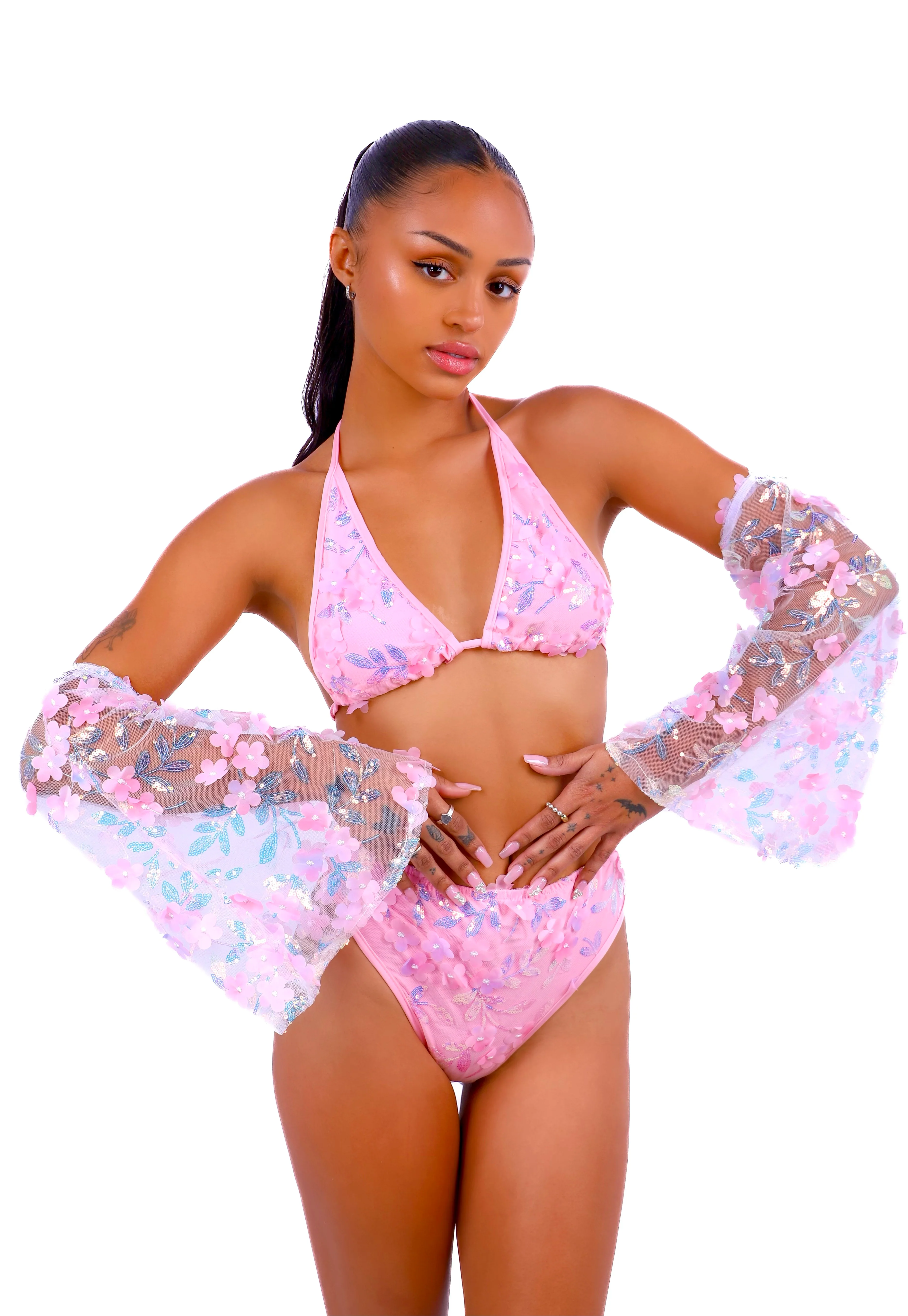Iridescent Pink Butterfly Blossom Set (3 pc) - Image 2