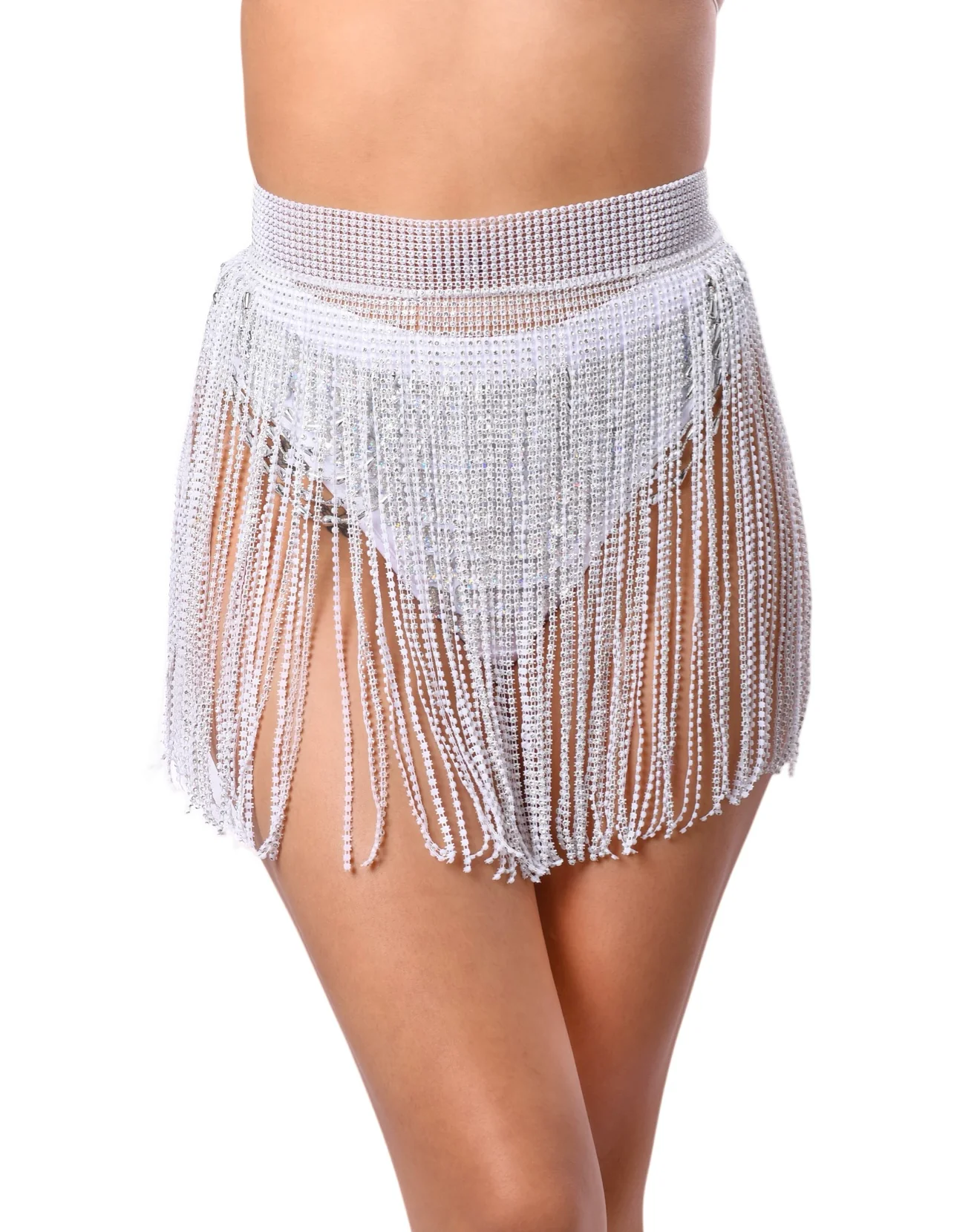 White Rhinestone Tassel Set - Image 2